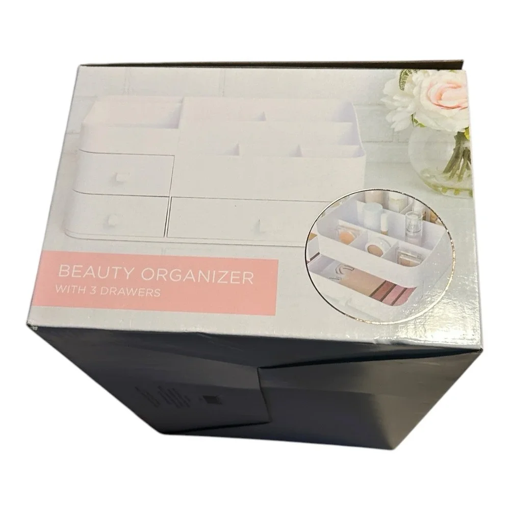 Thinkspace Beauty White Beauty Organizer w/ 3 Draws